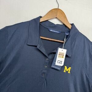 Michigan Wolverines Polo Shirt Women's 2XL Embroidered Retro Logo University NEW